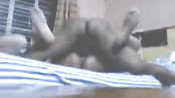 Mature housewife from Vadodara, India having some nasty sex with her husband in bedroom recorded by hidden cam.