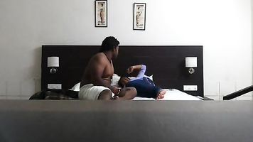 Chennai boss with her sexy secretary in hotel fucking her hard and recorded on hiddencam fixed by him to blackmail her!.
