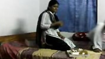 Sexy Cochin college girl giving horny expressions during hot sex with boyfriend who drills her clean shaven pussy and sucks her lovely boobs.