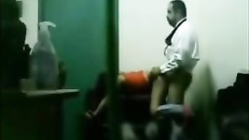 Horny Indian boss fucking his two office girls in one go after office time in his cabin and filmed them on a hidden cam!.