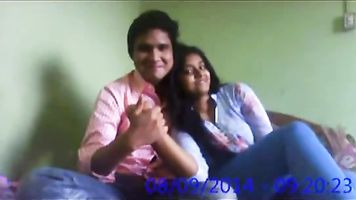 Shy Indian college girl exposing her juicy boobs to her boyfriend lifting her shirt off on camera