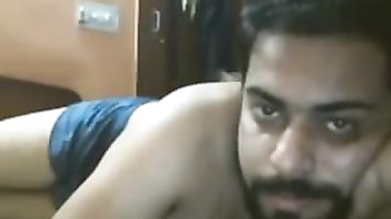 Wife covering her horny looking face naked spreading her legs wide to allow her man to fuck while other watching.