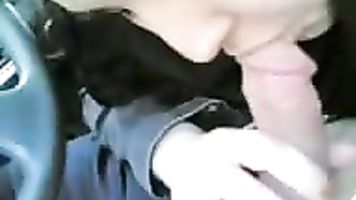 Arab slut sucking my cock in the car.