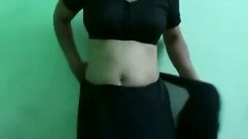 Bangalore Wexy Wife Stripping Saree.