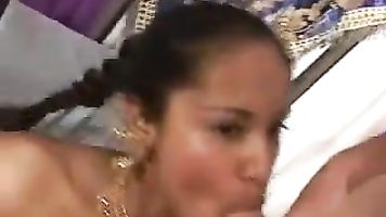 cute girl, but whats with the baby dick guy, he sucked so much