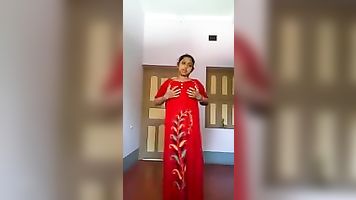 Hot Indian girl in nighty stripping
