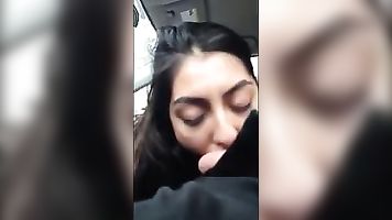 Tamil Slut Sucks White Dick in Car