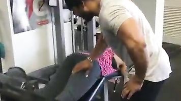 bhabhi in gym with trainer