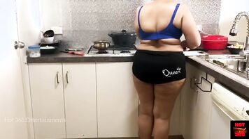 Hira - Beautiful Housewife Sensually Cooks In the Kitchen - Amazing BOOTY and BOOBS