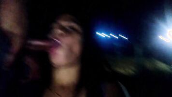 cheating milf fucks with friend outdoors in the streets sucking and ridinng dark dick
