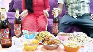 The mistress made special food for the sahib and while eating food, she kissed the cunt. Hindi with