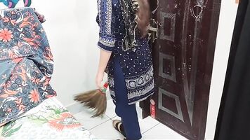 XXX indian maid multiple orgasm while masturbating and fisting with broom (phool jhadu) loud moaning