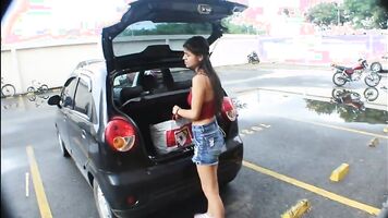 I fuck my neighbor after I helped him with his market- porno in Spanish