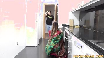 Sexy Desi Teenage Maid in Saree stripped and fucked rough by house owner