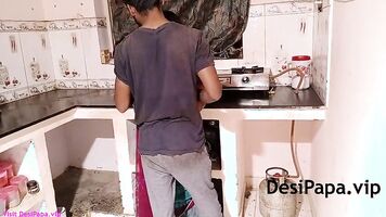 Tamil Bhabhi With Her Husband In Kitchen Fucking In Doggy