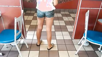 I pick up young at fast food place, we watch porn and I fuck her rock hard butt. PAWG