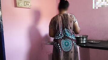 Aunty was working in the kitchen when I had sex with her