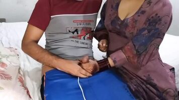 Stepmom fucked her son while studying with huge Dick with clear hindi audio