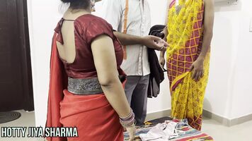 (Indian Tailor) Seduces Two Lady Customers in Shop and Fucking Ass Fuck Sex Hard Triplet