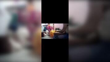 Desi housewife kissing butt and pressing boobs