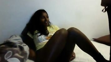 Newly married Bengali couple in bedroom, hubby licking his wife virgin pussy.