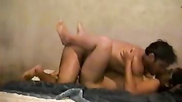 fucked nicely by her client who fondles her tits making her moan in pleasure in this MMS